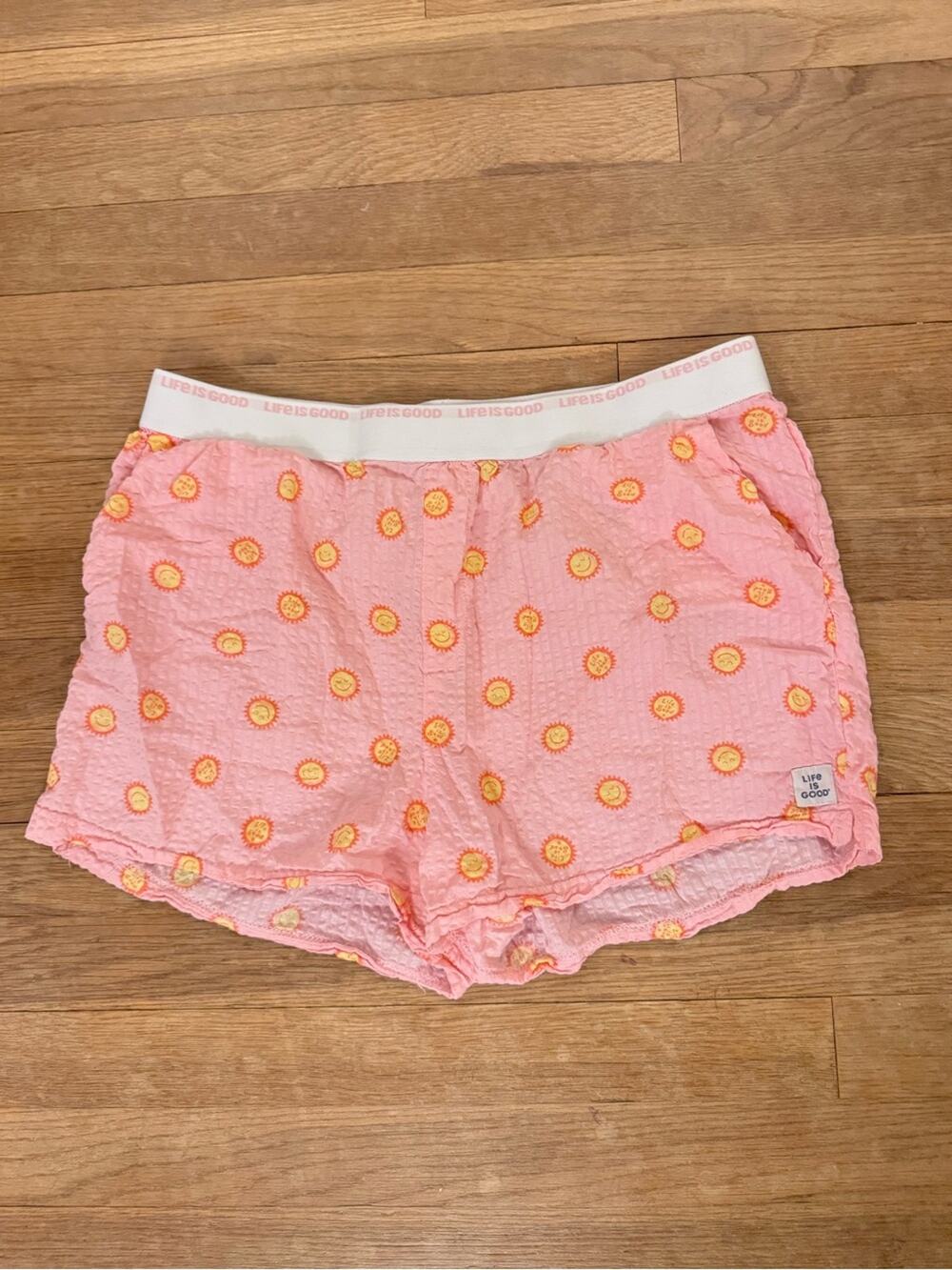 Life is Good Women's Pink Sun Print Pajama Shorts - Size M
b48